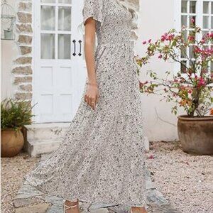 KRANDA PLUS SIZE SMOCKED MAXI DRESS